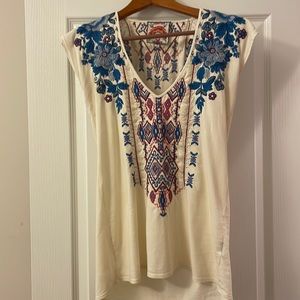 Johnny Was Cap Sleeve Tee